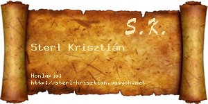 Sterl Krisztián névjegykártya
